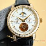 Knockoff Vacheron Constantin Traditionnelle Tourbillon Gold with Baguettes